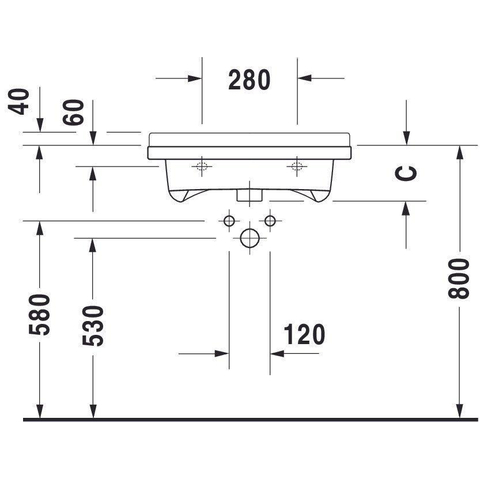Duravit Starck 3 Wastafel - 70x54.5cm - 1 kraangat overloop - wit 0316318