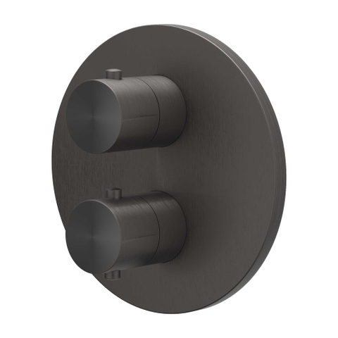 IVY Concord ensemble de douche pluie encastré – douche de tête medium Ø 20 cm – bras de plafond 20 cm – support fixe – noir carbone brossé SW1031867