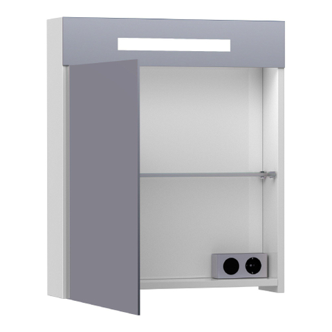 BRAUER Promise Deluxe spiegelkast – 59x70x15 cm – directe LED – linksdraaiende – Wit hoogglans SW2208