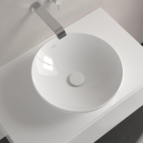 Villeroy & Boch Loop & Friends opzetwastafel - 42cm rond - zonder overloop - White Alpine (glans wit) SW644075