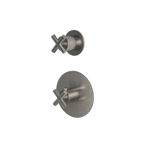 Hotbath Chap mitigeur douche encastrable avec un robinet d'arret C012 nickel brossé SW11408