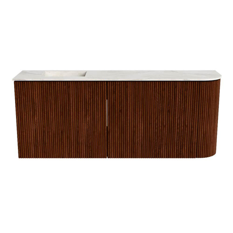 Mondiaz JOYA-DLUX 101.6cm toiletmeubel - ronding rechts kleur Ruby - Wastafel FAYE positie Links 1 kraangat kleur Ostra. SW1423822