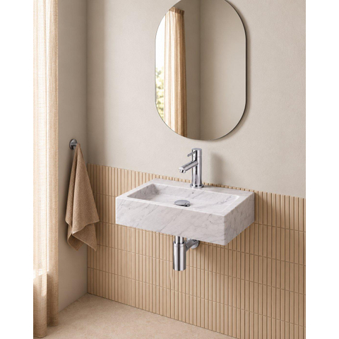 Fortifura Fuente pack lave-mains – rectangulaire – 38 x 24 x 8 cm – marbre blanc – robinet chromé SW1111479