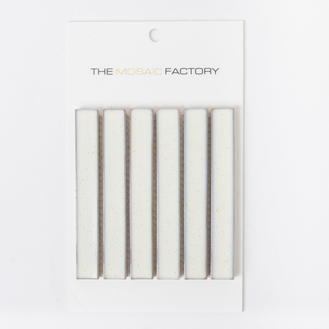 ÉCHANTILLON The Mosaic Factory Sevilla carreau mosaïque 2x14.5x0.8cm pour mur kitkat finger Céramique Moucheté Brillant blanc vintage SW862279