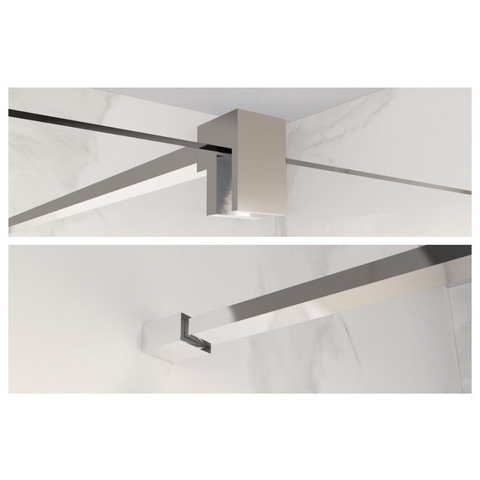 Fortifura Galeria inloopdouche verlengde Stabilisatiestang - 200cm los - inclusief bevestigingsmaterialen - chroom SW927766