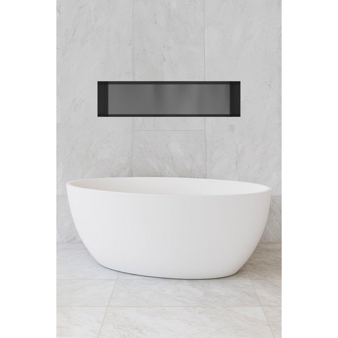 Hotbath &MORE Inbouwbox of inbouwnis - 30x120x10 - frameless - Geborsteld zwart PVD SW1246635