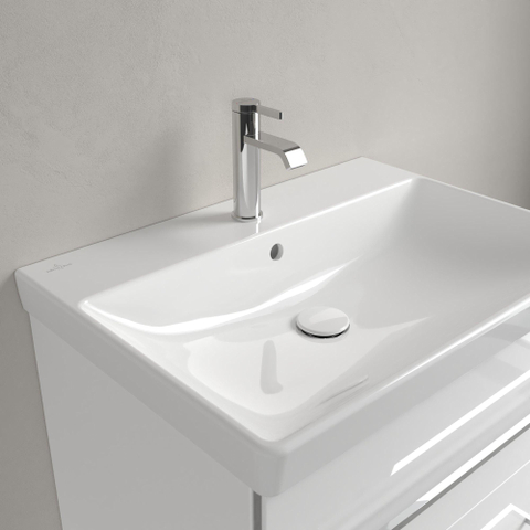 Villeroy & Boch Avento meubelwastafel - 65x47cm - 1 kraangat - met overloop - White Alpine (glans wit) SW59867