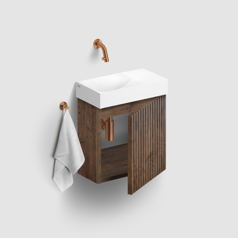 Clou Vale Lavabo - 38x19x7cm - trou de robinet pré-percé à droite - blanc mat SW636631