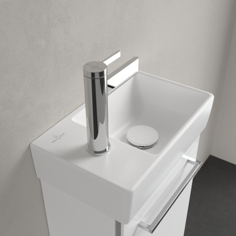 Villeroy & Boch Avento fontein - 1 kraangat links - zonder overloop - 36x22cm CeramicPlus - Stone White (mat wit) SW445850
