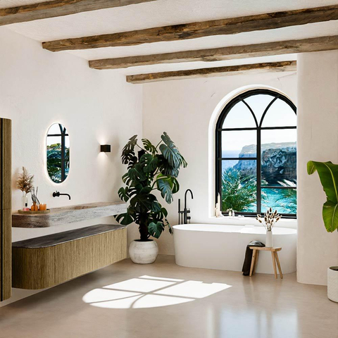 MONDIAZ THOR-DLUX Meuble de salle de bains 190cm arrondi gauche + droite couleur Dusk avec 2 tiroirs et 2 portes. Vasque suspendue CLOUD Milieu sans trou de robinet couleur Oza. SW1466810