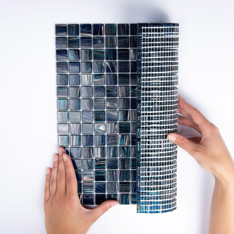 The Mosaic Factory Amsterdam mosaïque - 32x32cm - 4mm - carré - dark blue brillant (bleu) SW654766