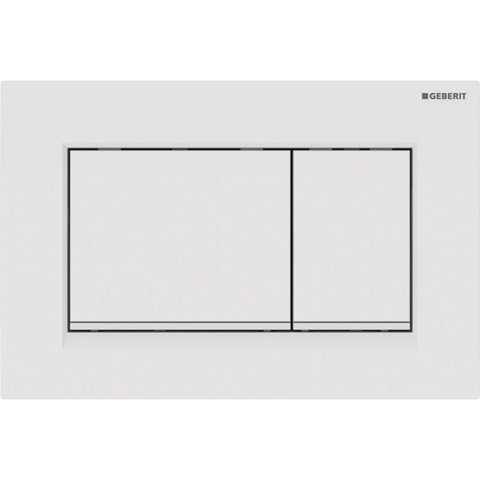 Geberit Sigma20 bedieningsplaat - 2-toets spoeling - rechthoekige knoppen - wit/matwit - dualflush - glans wit SW420211