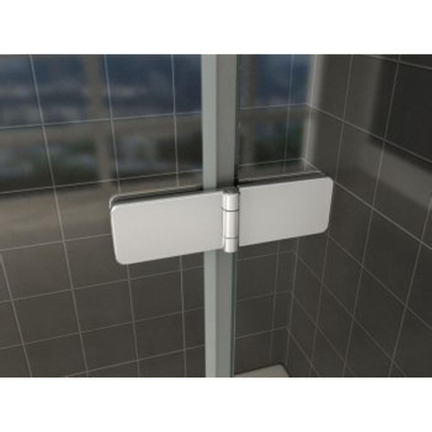 Wiesbaden Cinco Badwand draaibaar - 100x140cm - 6mm - nano helder glas - chroom SW95467