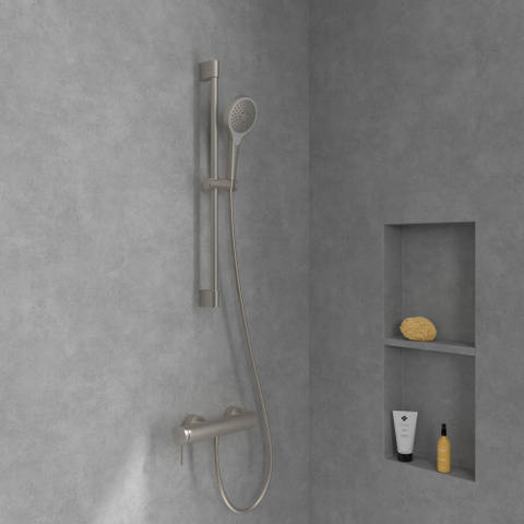 Villeroy & Boch Loop & Friends 1 greeps douchekraan - Brushed Nickel (rvs) SW995529