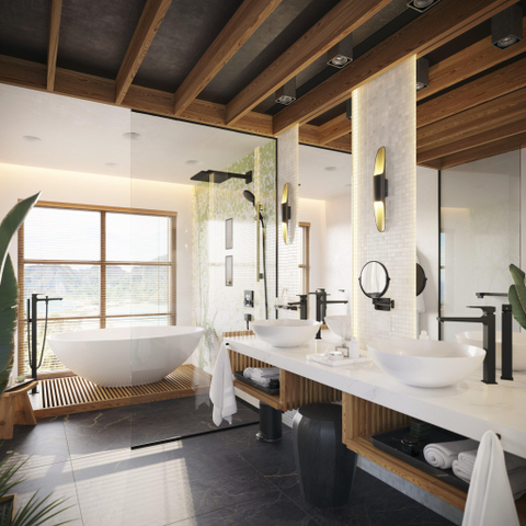 Hansgrohe AddStoris Q glashouder - met glas - mat zwart SW651218