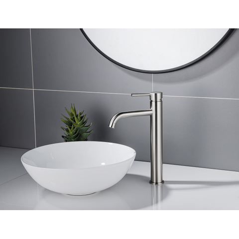 Fortifura Calvi Wastafelkraan - 33.9cm - verhoogd - opbouw - PVD - geborsteld RVS SW377857