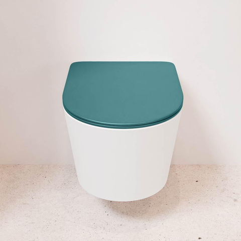 Mondiaz LAVIE WC suspendu – sans bride – 36 x 53 cm – avec abattant softclose – Talc (blanc), abattant Smag (vert) SW1208723