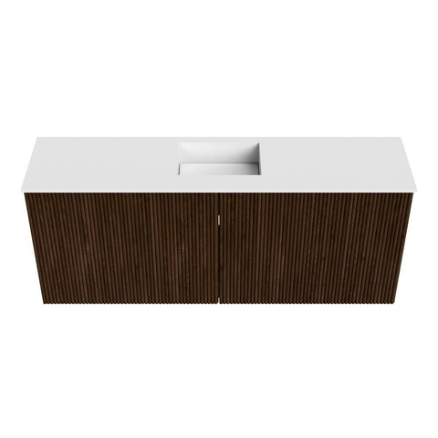 Mondiaz JOYA 100cm meuble de salle de bains WC - couleur Walnut - Vasque FAYE position Milieu 1 trou de robinet couleur Talc. SW1421251