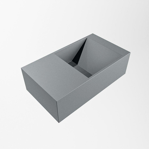 MONDIAZ TYNE lave-mains - 40x23x12cm - vasque gauche - sans trou robinet - plata (argent) SW1026141