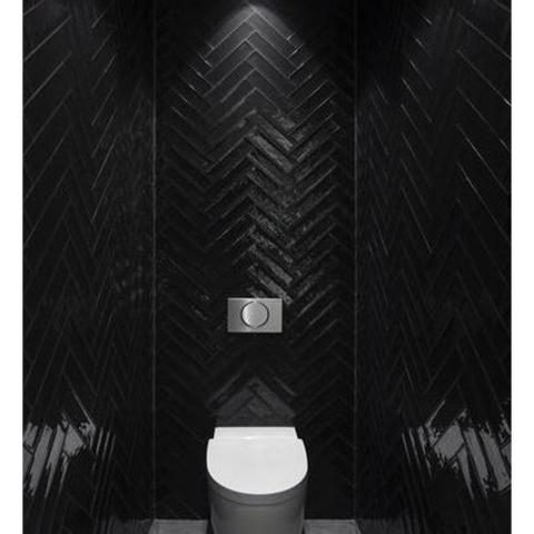 Terravito Pavero wandtegel - 7.5x30cm - 8.6mm - rechthoek - glans black (zwart) SW359808