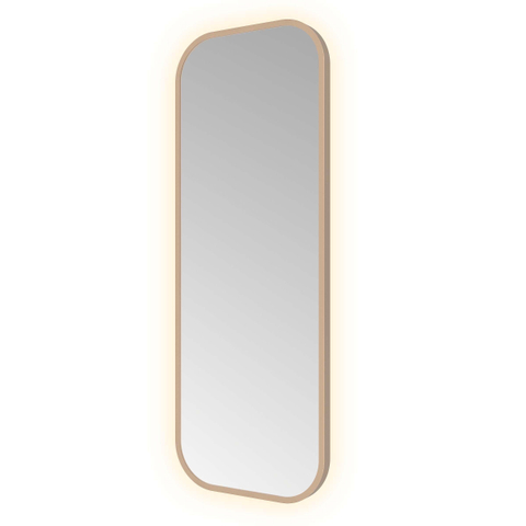 Hotbath &MORE Spiegel - 30x80cm - indirect LED - color changing - dimbaar - met afstandsbediening - PVD - geborsteld koper SW1246078