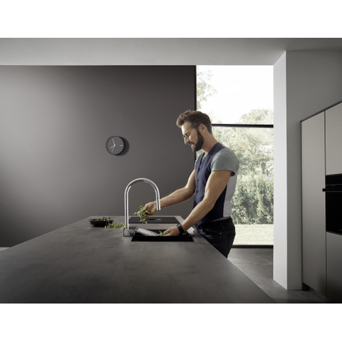 Hansgrohe Aquno Select M81 - 1 greeps keukenkraan - 170 uittrekbare vuistdouche - 3jet - sbox - hoogglans chroom SW878838