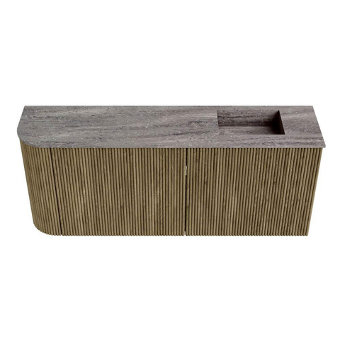 Mondiaz JOYA-DLUX 101.6cm toiletmeubel - ronding links kleur Dusk - Wastafel FAYE positie Rechts 1 kraangat kleur Oza. SW1426013