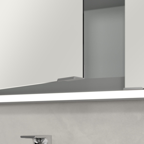 Villeroy & Boch My View Now My view - inbouw spiegelkast - 130x75cm - 3 deuren - 3 contactdoos LED - zilver SW641678