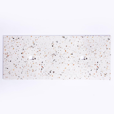 Saniclass Tops Plan de travail - 120x1.8x46cm - 2 évacuations - sans trous de robinet - Terrazzo SW915234