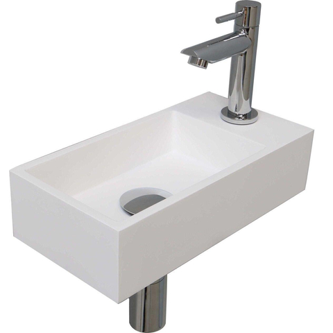 Ink Versus pack lave-mains – 36 x 18 x 9 cm – polystone blanc – perçage à droite – robinet chromé SW157992