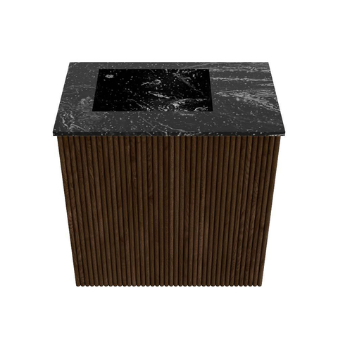 Mondiaz JOYA-DLUX Meuble de salle de bains 40cm - couleur Walnut - Vasque FAYE position Gauche 1 trou de robinet couleur Lava SW1422431