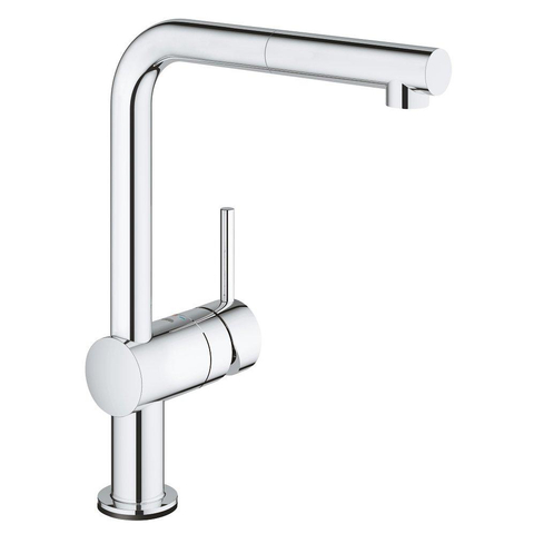 Grohe Minta Touch Elektronische Keukenkraan - draaibare L-uitloop - uittrekbare mousseur - met 6V lithium batterij - chroom SW60385