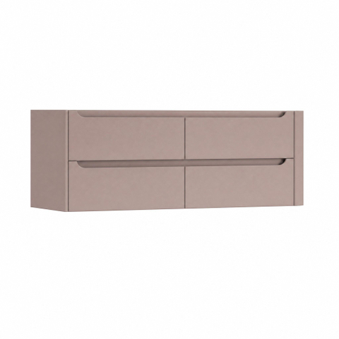 H&R Badmeubelen Juice Wastafelonderkast - 140x45x50cm - rechterhoek afgerond - 4 lades - geïntegreerde greep - strawberry SW1490493