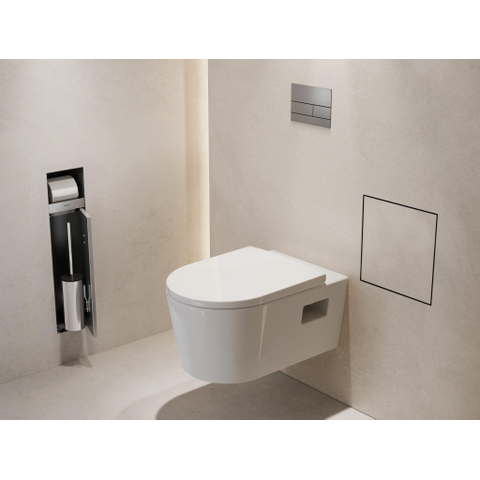 Hansgrohe XtraStoris Rock Poubelle - 30x30x14cm - porte carrelable - brushed stainless steel SW1590298