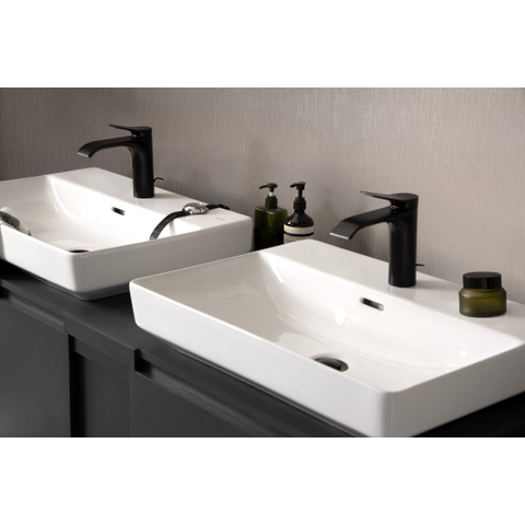 Hansgrohe VIVENIS Eengreeps wastafelmengkraan - 110 - coolstart - met PopUp - trekwaste - mat zwart SW699931