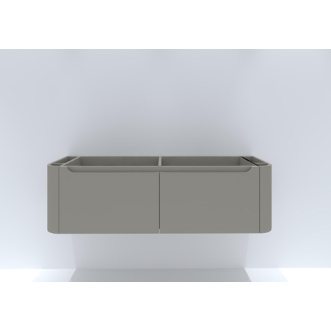 H&R Badmeubelen Juice Wastafelonderkast met topblad - 140x45x40cm - ronde hoeken - 2 lades - beige mat SW1212682