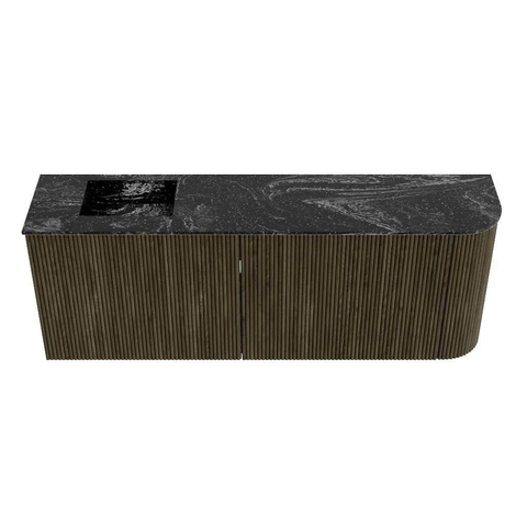 Mondiaz JOYA-DLUX 111.6cm toiletmeubel - ronding rechts kleur Shadow - Wastafel FAYE positie Links Zonder kraangat kleur Lava. SW1422879