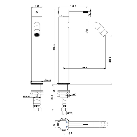 Best Design Exclusive Chroom Nerola Mitigeur de lavabo haut chromé SW487011