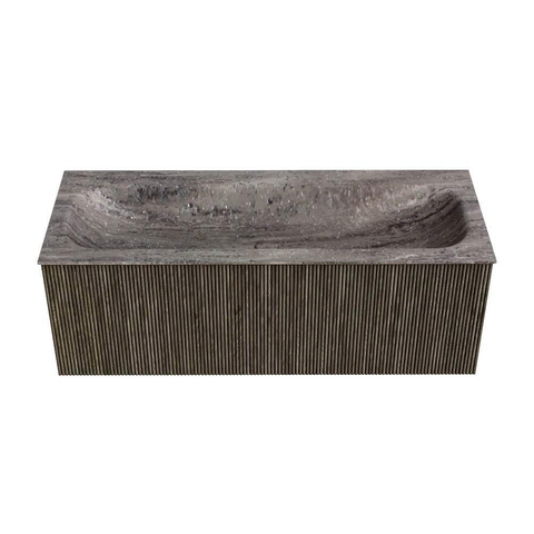 MONDIAZ KURVE-DLUX 120cm badmeubel kleur Shadow met 1 lade en 0 deuren. Wastafel BIG LARGE Midden 2 kraangaten Oza. SW1432917