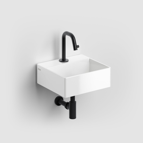 Clou Flush lave-mains 28x27cm inclus bouchon avec trou de robinet céramique blanc brillant SW106235