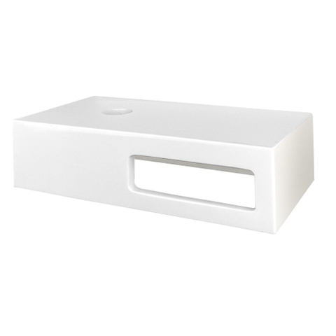 Best Design Malo Fontein Planchet 40x21x10cm solid surface glans wit Incl. waskom en Fonteinset Rood - koper SHOW25567