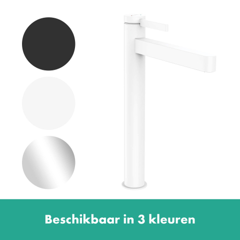Hansgrohe Finoris 1 greeps wastafelkraan - 260 met afvoerplug - mat wit SW651060