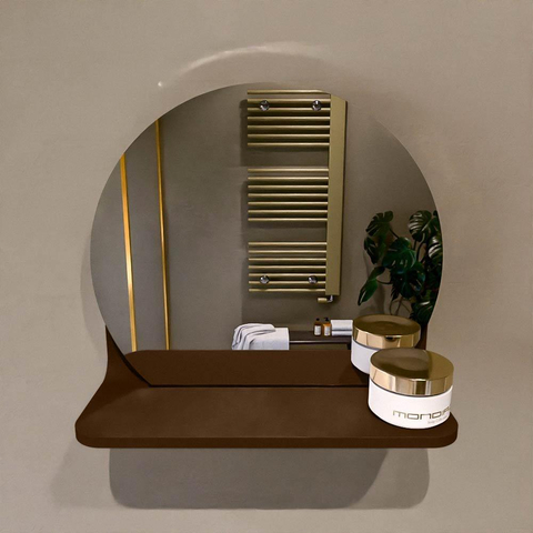 Mondiaz SPOT miroir – Ø 30 cm – avec tablette – Rust (brun) SW1235598
