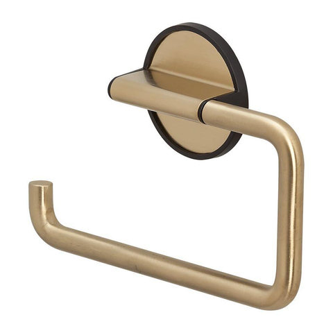 Tiger Tune Toiletrolhouder - zonder klep - zelfklevend - geborsteld messing/zwart SW296100