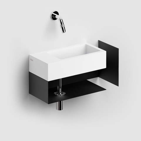 Clou Flush 3 lave-mains 36x18x9cm trou de robinet à gauche aluite Blanc mat SW9365