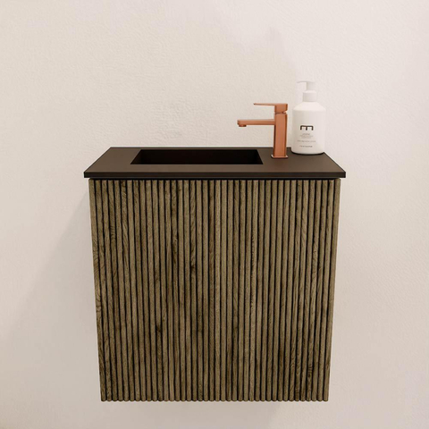 Mondiaz JOYA 40cm meuble de toilette - couleur Dusk - Vasque FAYE position Gauche 1 trou de robinet couleur Urban SW1421637