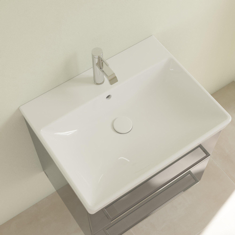 Villeroy & Boch Avento meubelwastafel - 60x47cm - 1 kraangat - met overloop - White Alpine (glans wit) SW59863