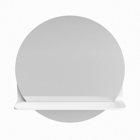 Mondiaz SPOT spiegel – Ø50 cm – met planchet – Talc (wit) SW1235465