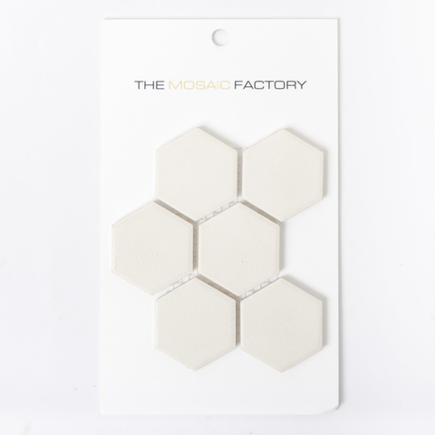 ÉCHANTILLON The Mosaic Factory London carreau mosaïque 5,1x5,9x0,6cm pour sol pour intérieur et extérieur Hexagone Céramique Super Blanc SW862050