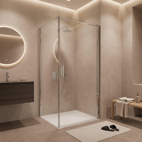 Fortifura Galeria Douchecabine - 80x100x200cm - profiel veiligheidsglas - antikalk - chroom SW1224404